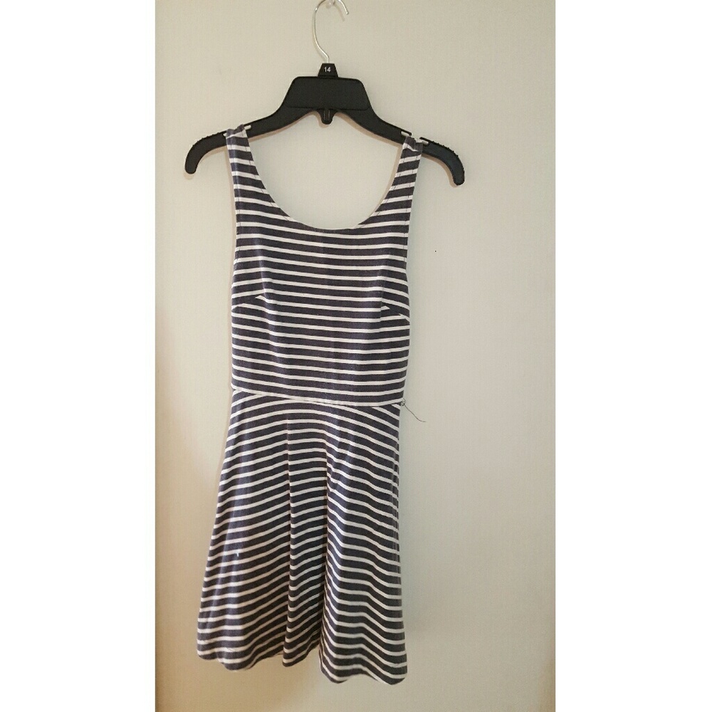 Striped Gray and White Dress